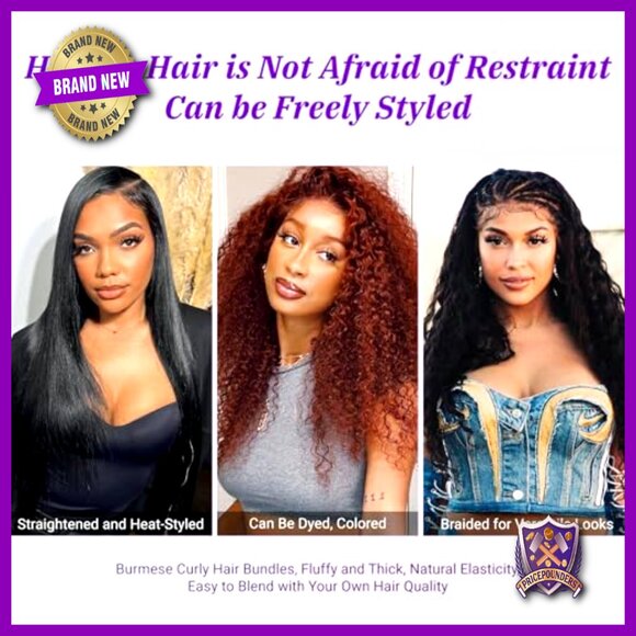 Burmese Curly Human Hair Bundles 3Pcs 18-22 Inch 100% Real Hair Extensions main image 4
